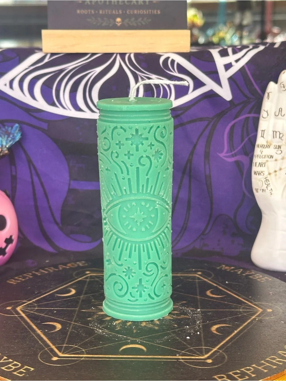 Green Celestial Eye Candle